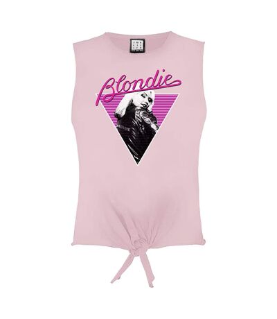 Womens/ladies blondie sleeveless crop top pink 182 Amplified