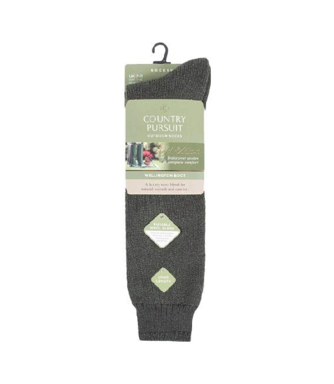 Mens Wool Knee High Wellington Boot Socks-2