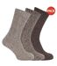 Mens Wool Blend Boot Socks (Pack Of 3) (Shades of Brown) - UTMB158