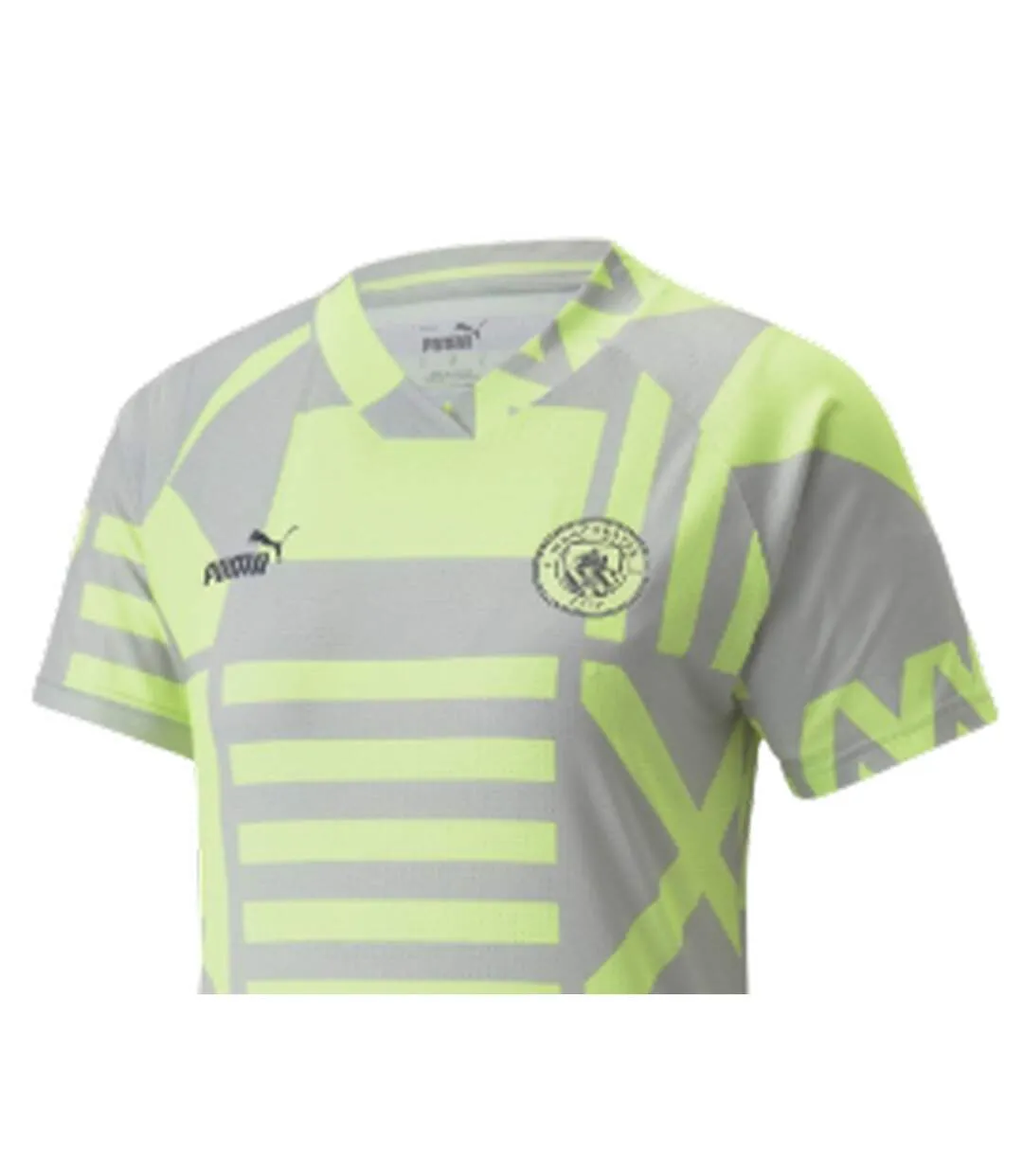 Womens/ladies Manchester City Fc T-shirt Grey Green Puma-4