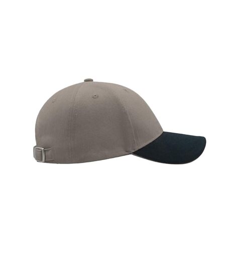 Atlantis Liberty Sandwich Heavy Brush Cotton 6 Panel Cap (Grey/Navy) - UTAB193