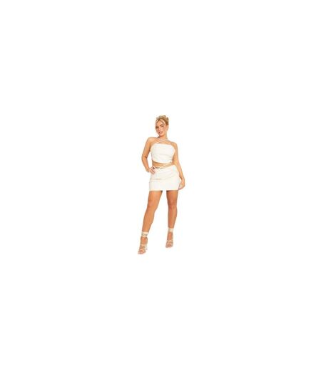 Mini Jupe Femme Crème Missy Empire