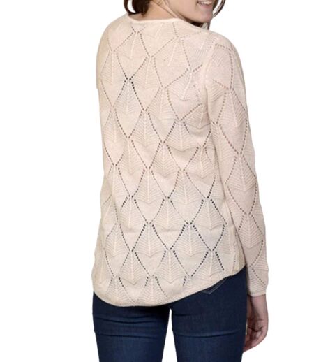 Pull Femme Long Manches - Jaune paille - Style Décontracté