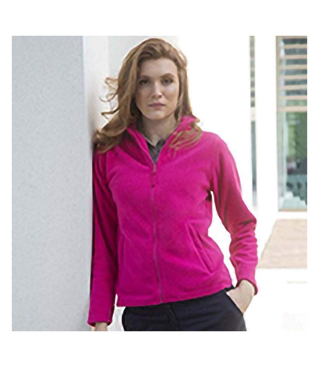 Veste polaire anti-peluche femme fuchsia Henbury