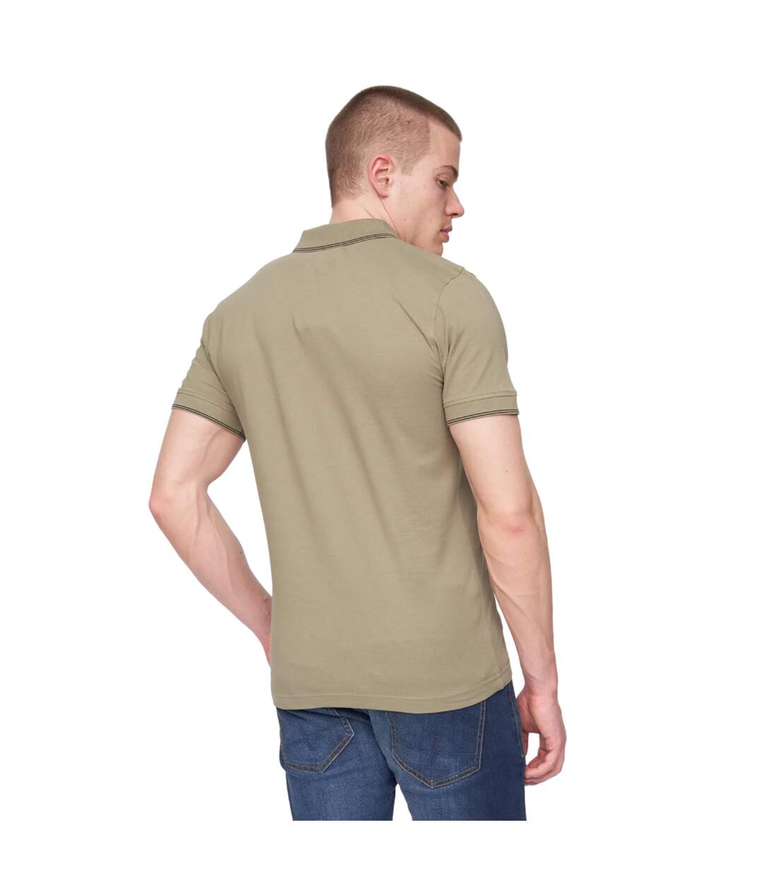 Polo moorehen homme vieux vert kaki Henleys-2