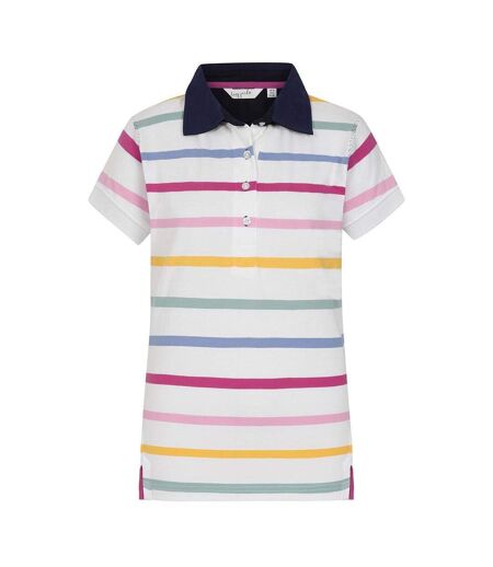 Womens/ladies Pastel Stripes Polo Shirt Multicoloured Lazy Jacks
