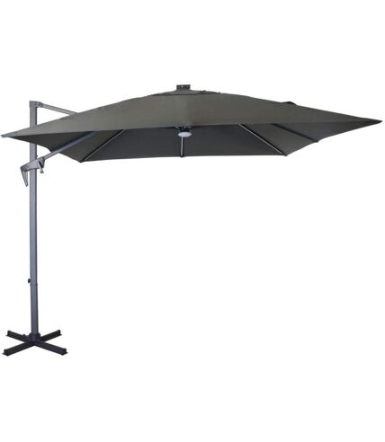 Parasol déporté en aluminium 2.7 m avec leds