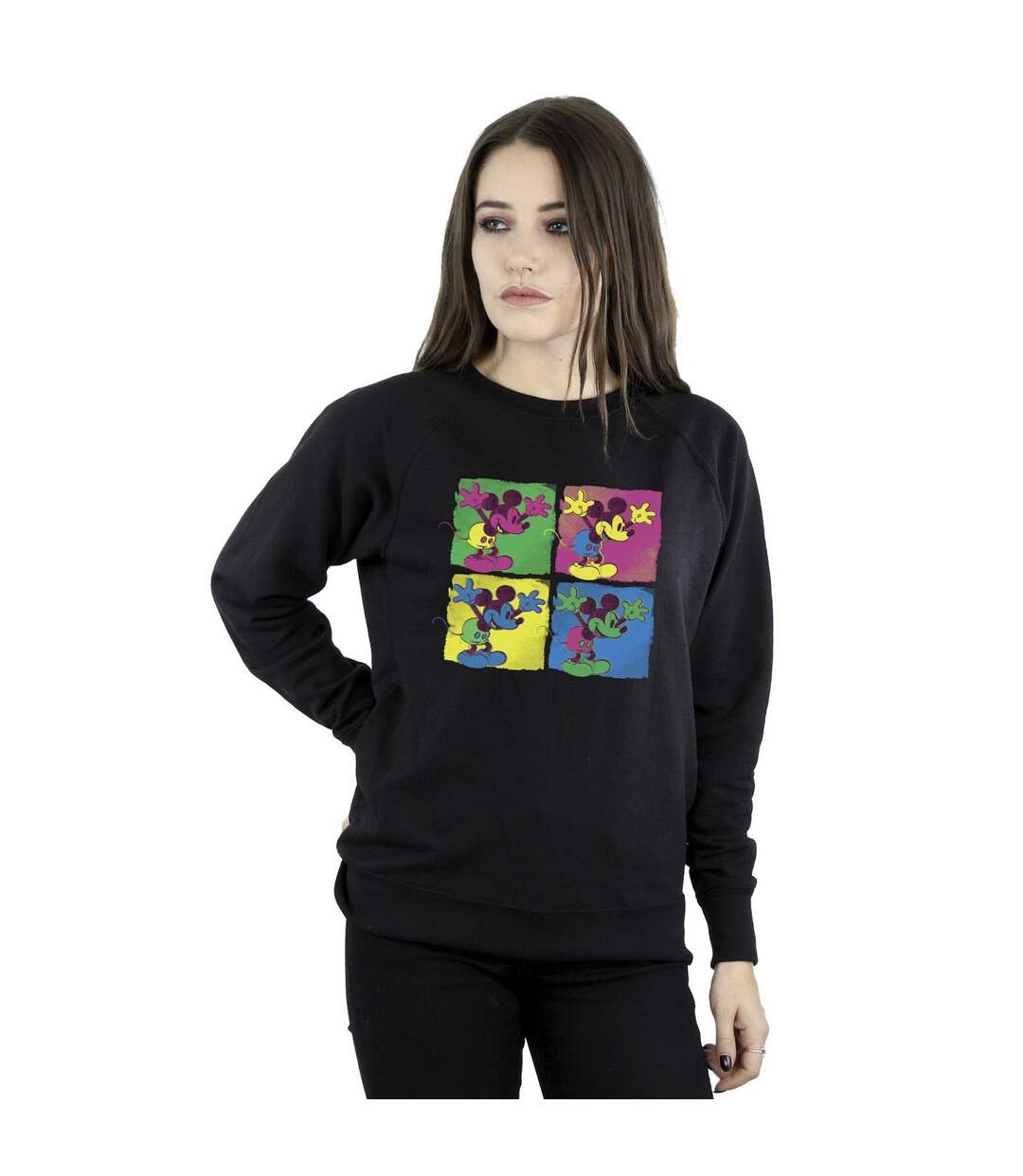 Disney Sweatshirt Mickey Mouse Pop Art Femmes/Dames (Noir) - UTBI29133-2