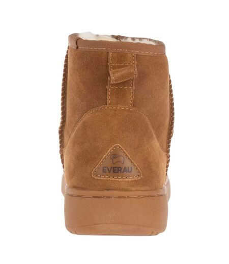 Womens/ladies rosella cow suede outdoor boots chestnut EverAu