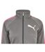 Womens/ladies Striped Track Jacket Grey Pink Puma-3