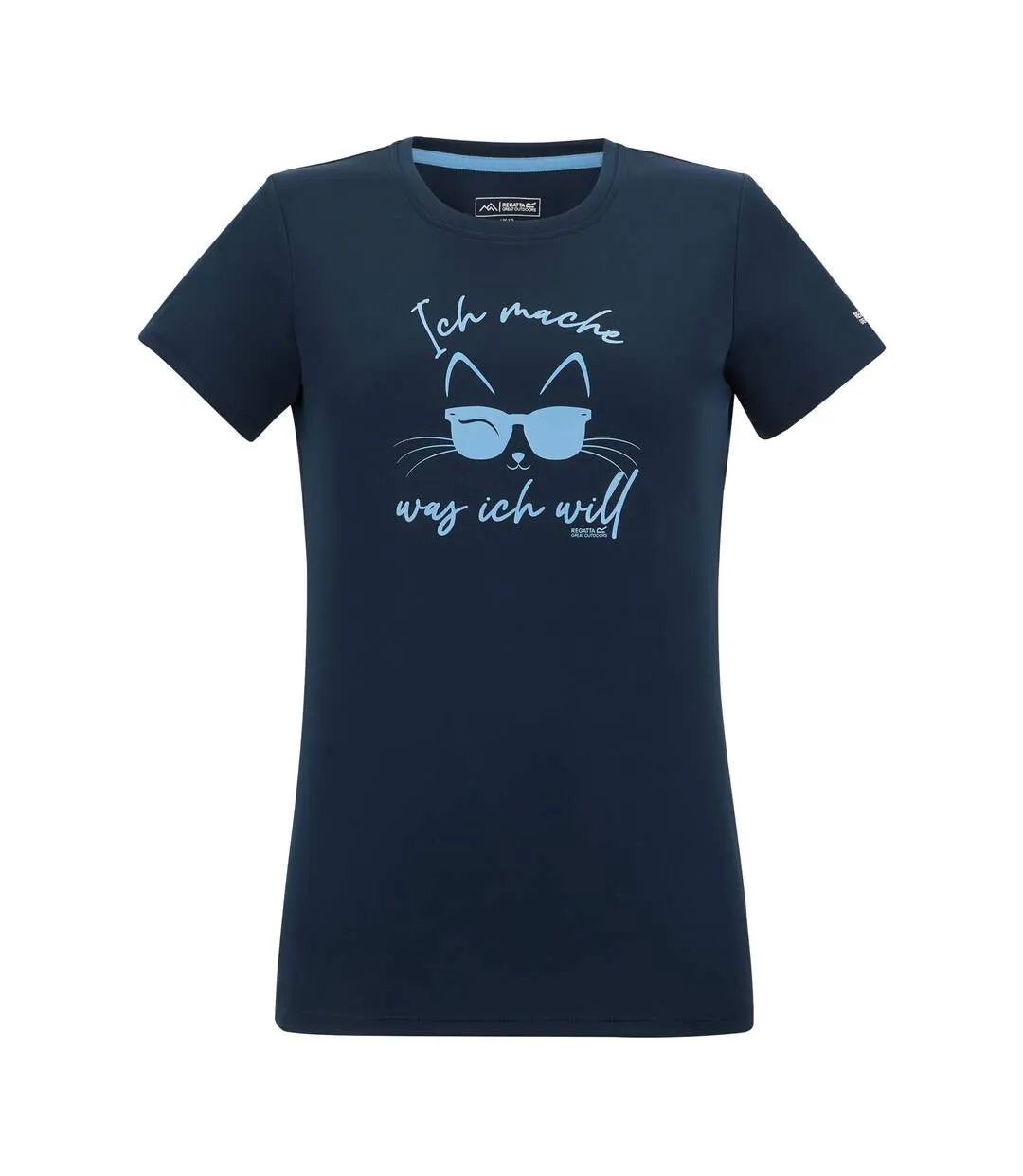 Womens/ladies Fingal Slogan Cat T-shirt Navy Blue Regatta-2