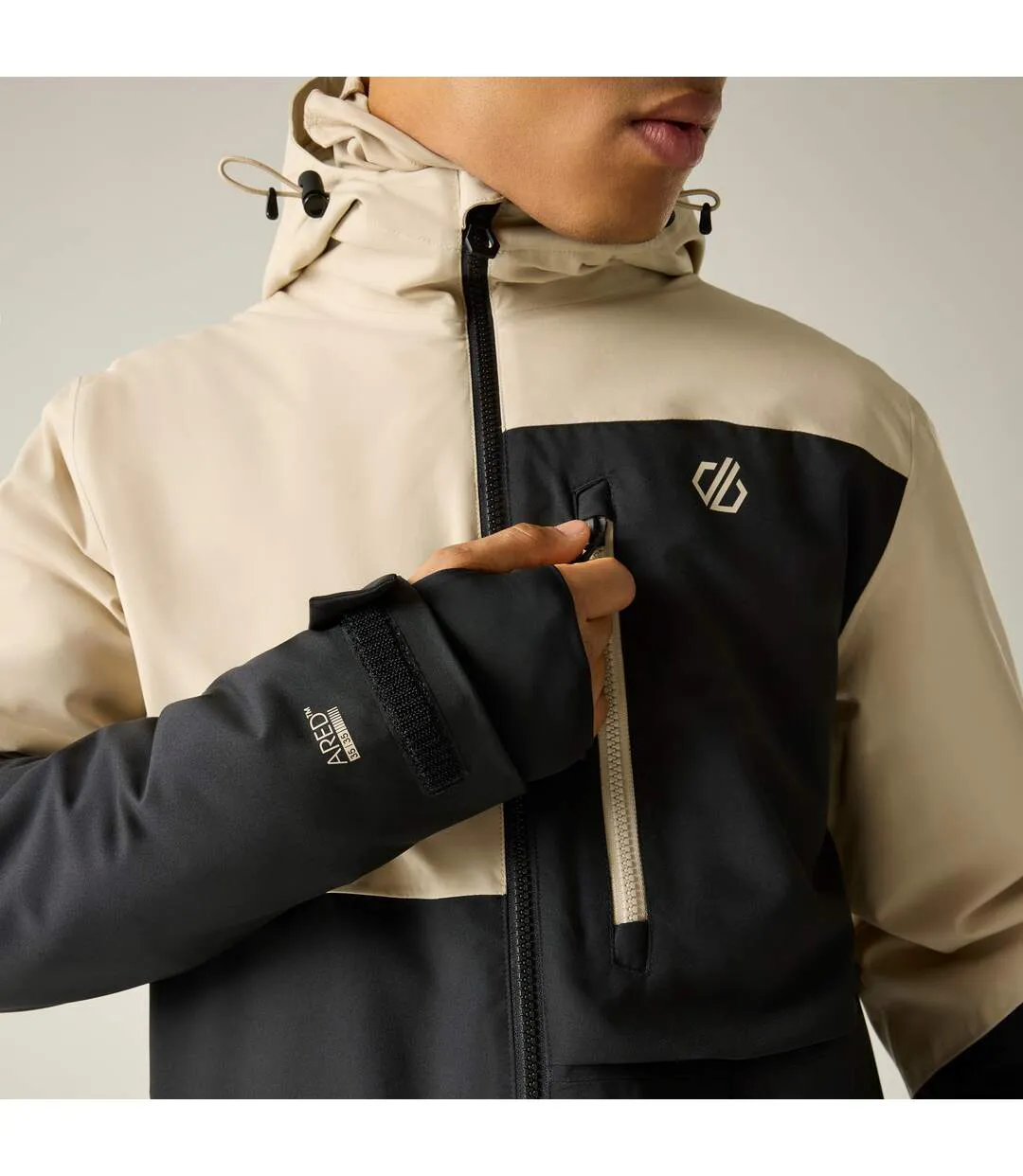 Blouson De Ski Motif/style Blocs De Couleurs Halfpipe Homme Blanc Cassé Noir Dare 2B-4
