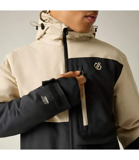 Blouson De Ski Motif/style Blocs De Couleurs Halfpipe Homme Blanc Cassé Noir Dare 2B