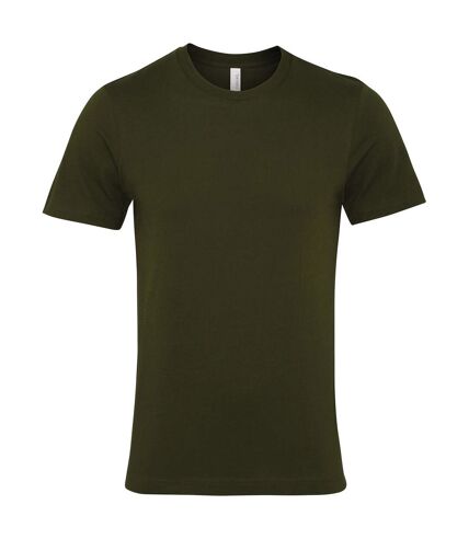 Unisex adult jersey crew neck t-shirt olive Bella + Canvas