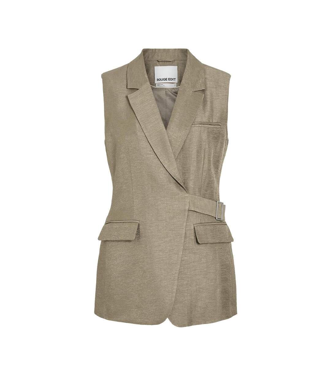 Veste sans manche marron femme vila roujuliet waistcoat-3
