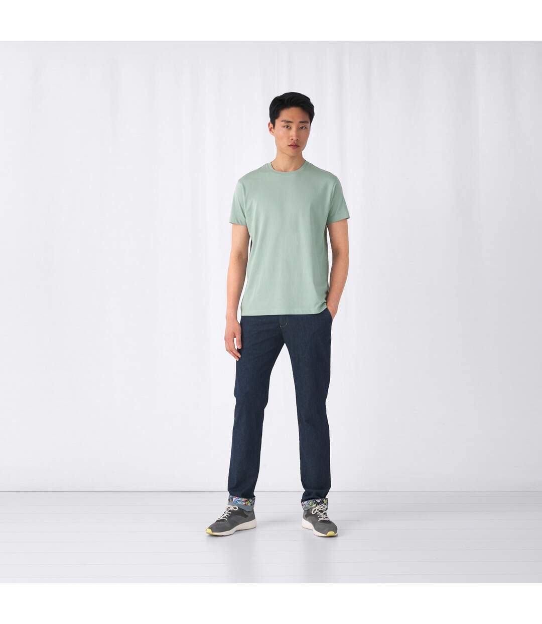 T-shirt e150 homme vert de gris B&C