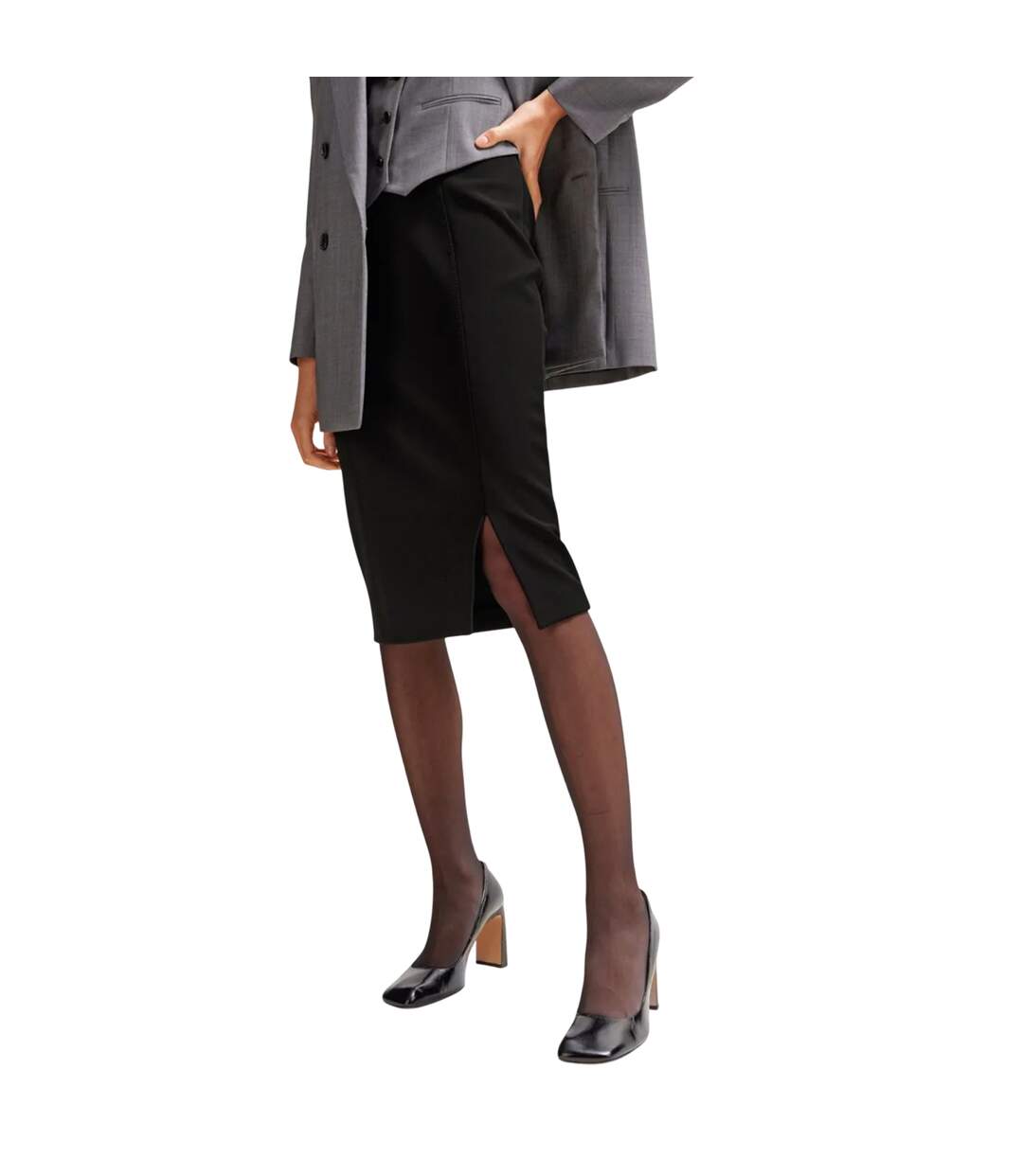 Jupe droite vukeva femme noir Boss-3