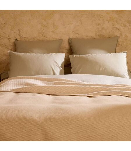 Dessus de lit coton et lin mélangés CABOURG naturel