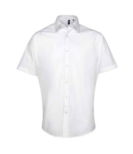 Mens Supreme Heavy Poplin Short Sleeve Work Shirt White Premier