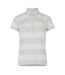 Womens/ladies Bordered Stripes Polo Shirt Grey White Puma-1