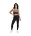 Womens/ladies Stripe Crop Top Black Zoggs-4