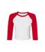 T-shirt Manches ¾ Femme Blanc Rouge Bella + Canvas-1