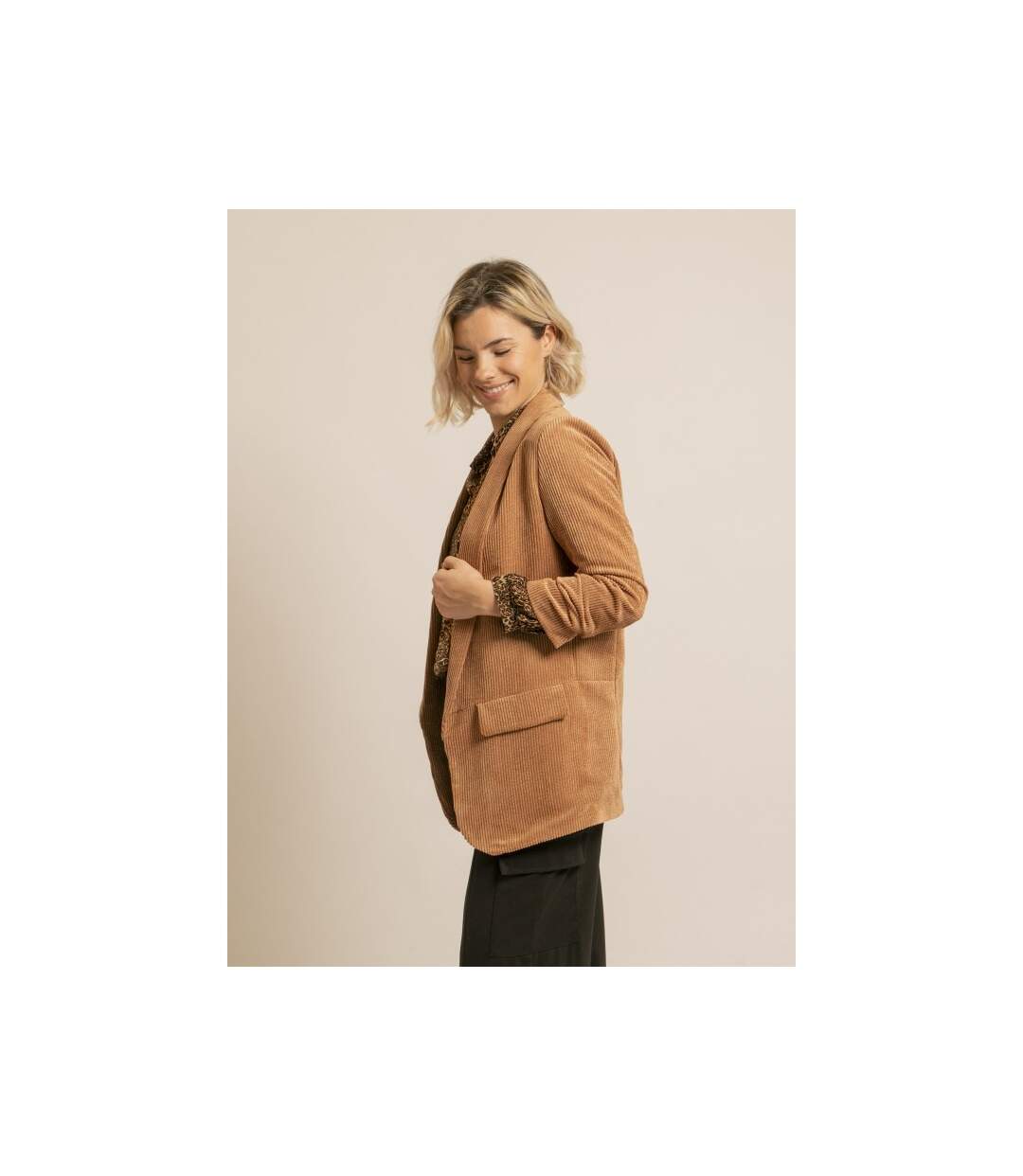 Blazer velours manches froncées UDEXIE - Dona X Lisa-1