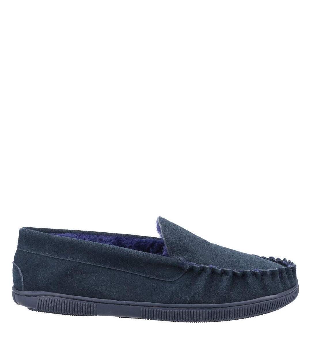 Mens sodbury suede moccasin slippers navy Cotswold