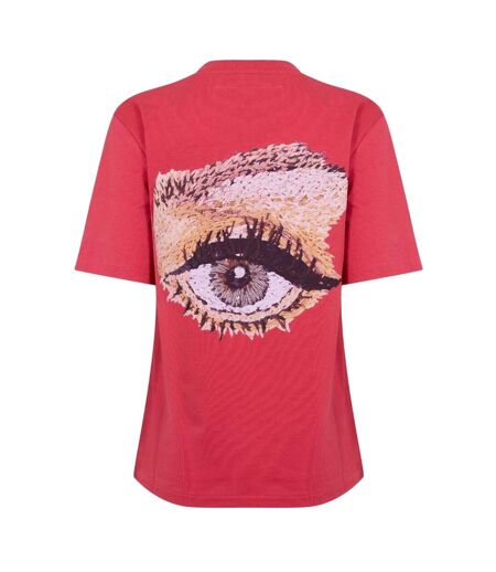 Womens/ladies Eye Crew Neck T-shirt Red Diadora
