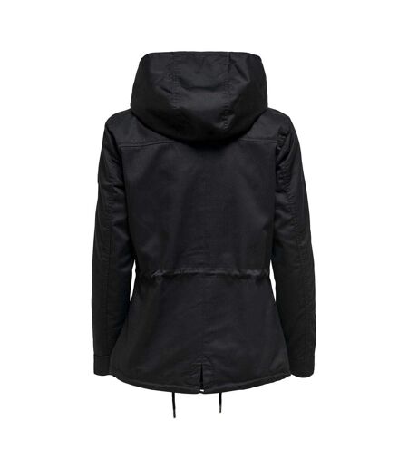 Womens/ladies Hooded Parka Black Only