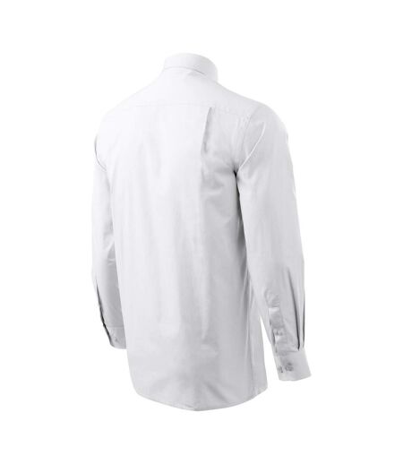 Chemise Manches Longues Motif/style Uni Homme Blanc Malfini