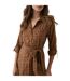 Principles Womens/Ladies Waist Tie Midi Shirt Dress (Brown/Black) - UTDH6627