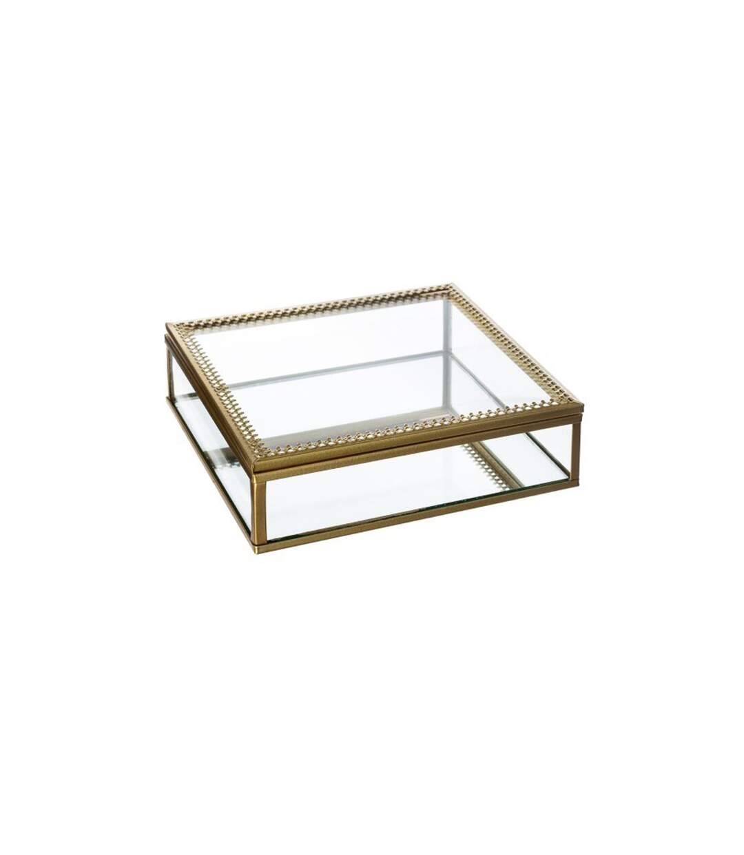 Lot de 2 Boîtes à Bijoux en Verre Stylish 18cm Or-3
