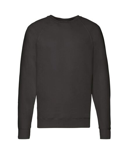 Unisex Adult Lightweight Raglan Sweatshirt Black Fruit Of The Loom