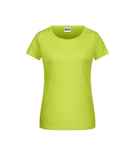 T-shirt Basic Femme Jaune Fluo James And Nicholson
