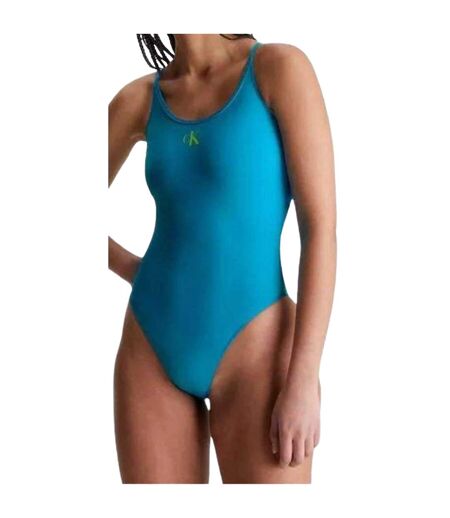 Maillot De Bain 1 Pièce Femme Bleu Calvin Klein