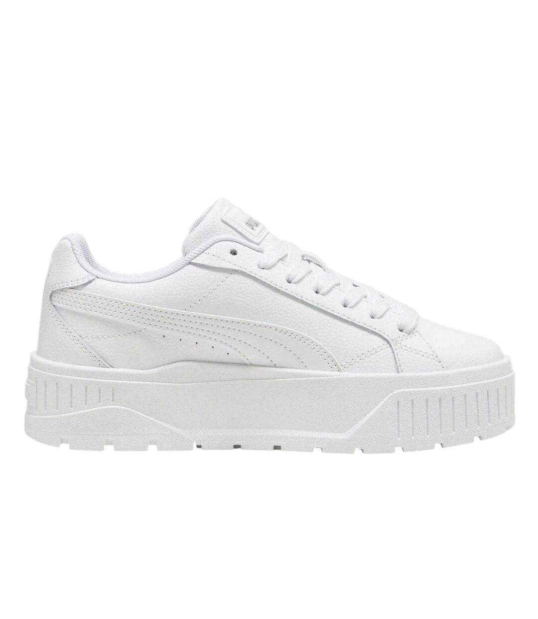 Womens/ladies Ii Jr Low Top Platform Trainers White Puma-1