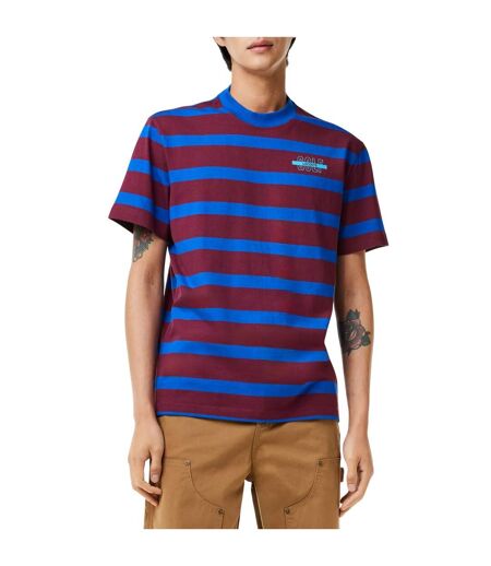 T-shirt Homme Bleu Rouge Lacoste