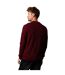 Mens waffle knitted crew neck sweater burgundy Burton