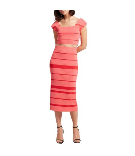 Jupe Droite Motif/style À Rayures Femme Corail Ted Baker