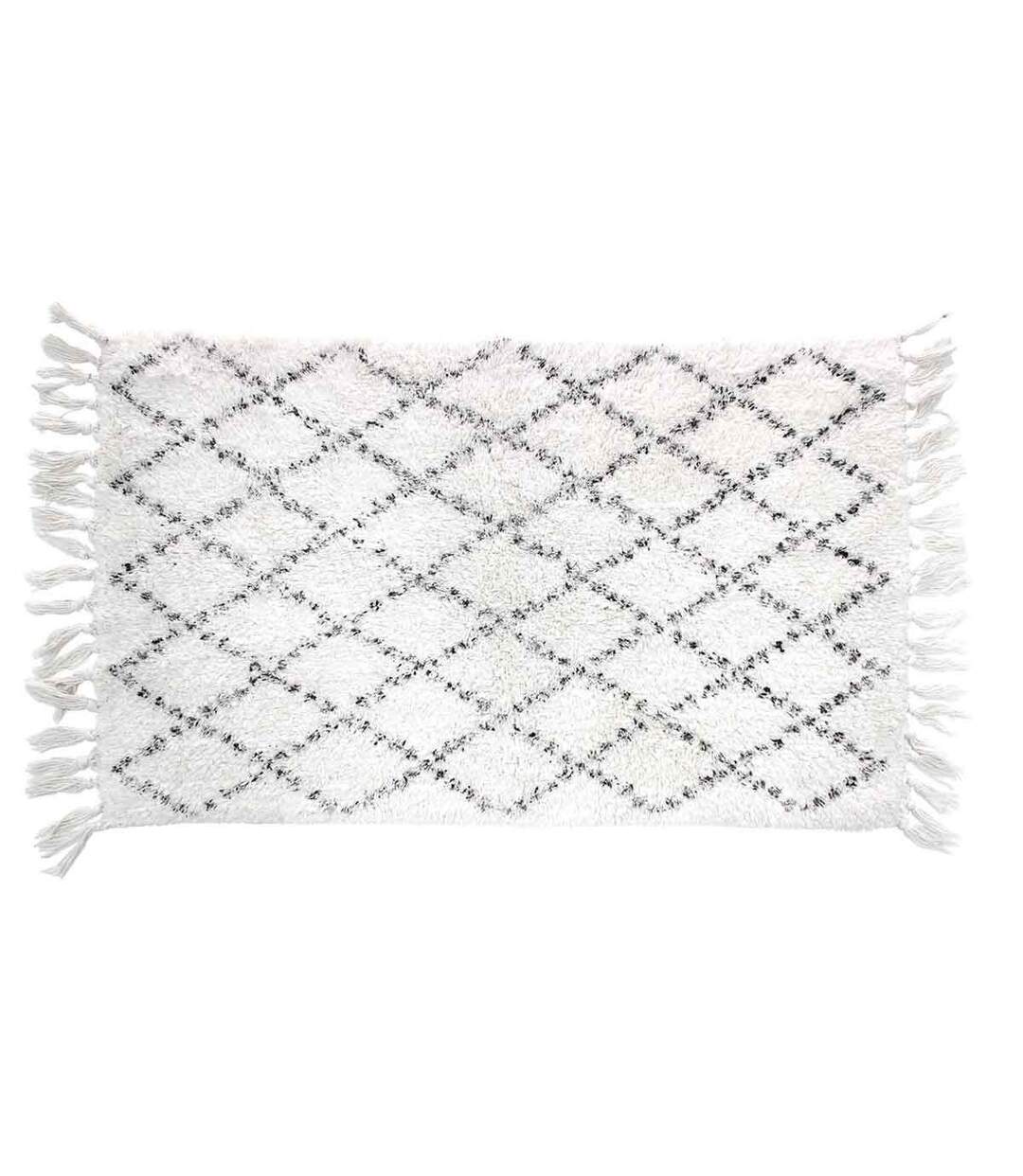 Tapis de Bain à Franges Latika 50x80cm Blanc-1