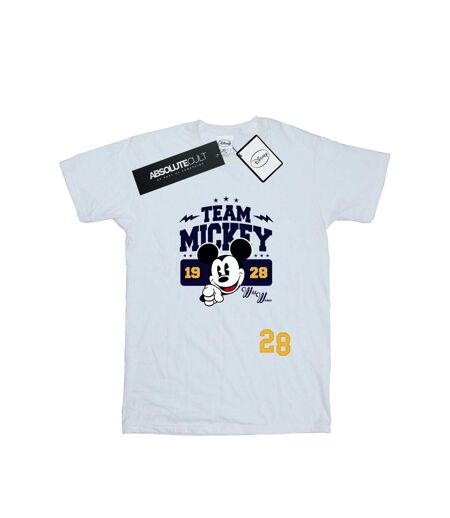Disney T-shirt boyfriend en coton Mickey Mouse Team Mickey Womens/Ladies (Blanc) - UTBI50645