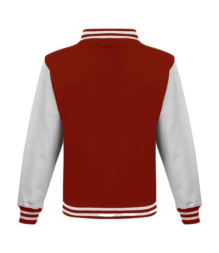 Blouson d´université adulte rouge feu / blanc Awdis