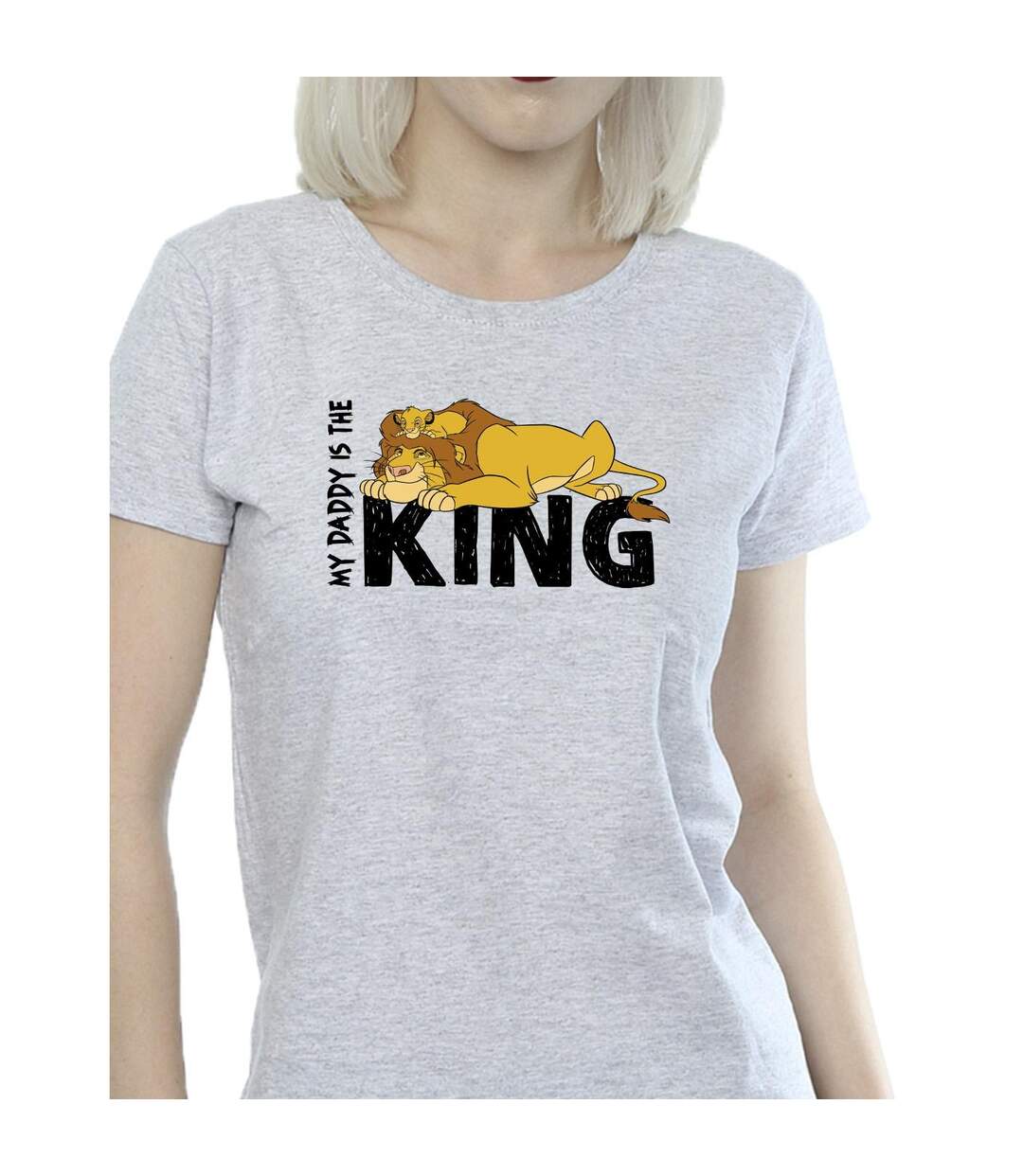 Disney T-shirt en coton Femme/Ladies The Lion King Daddy Is King (Gris sportif) - UTBI25323-3