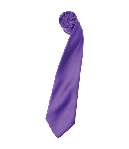 Premier Mens Plain Satin Tie (Narrow Blade) (Rich Violet) (One Size) - UTRW1152