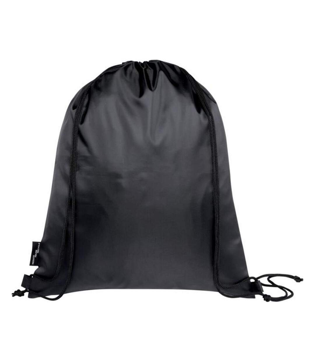 Ash Foldable Recycled Drawstring Bag One Size Heather Grey Solid Black Bullet-2
