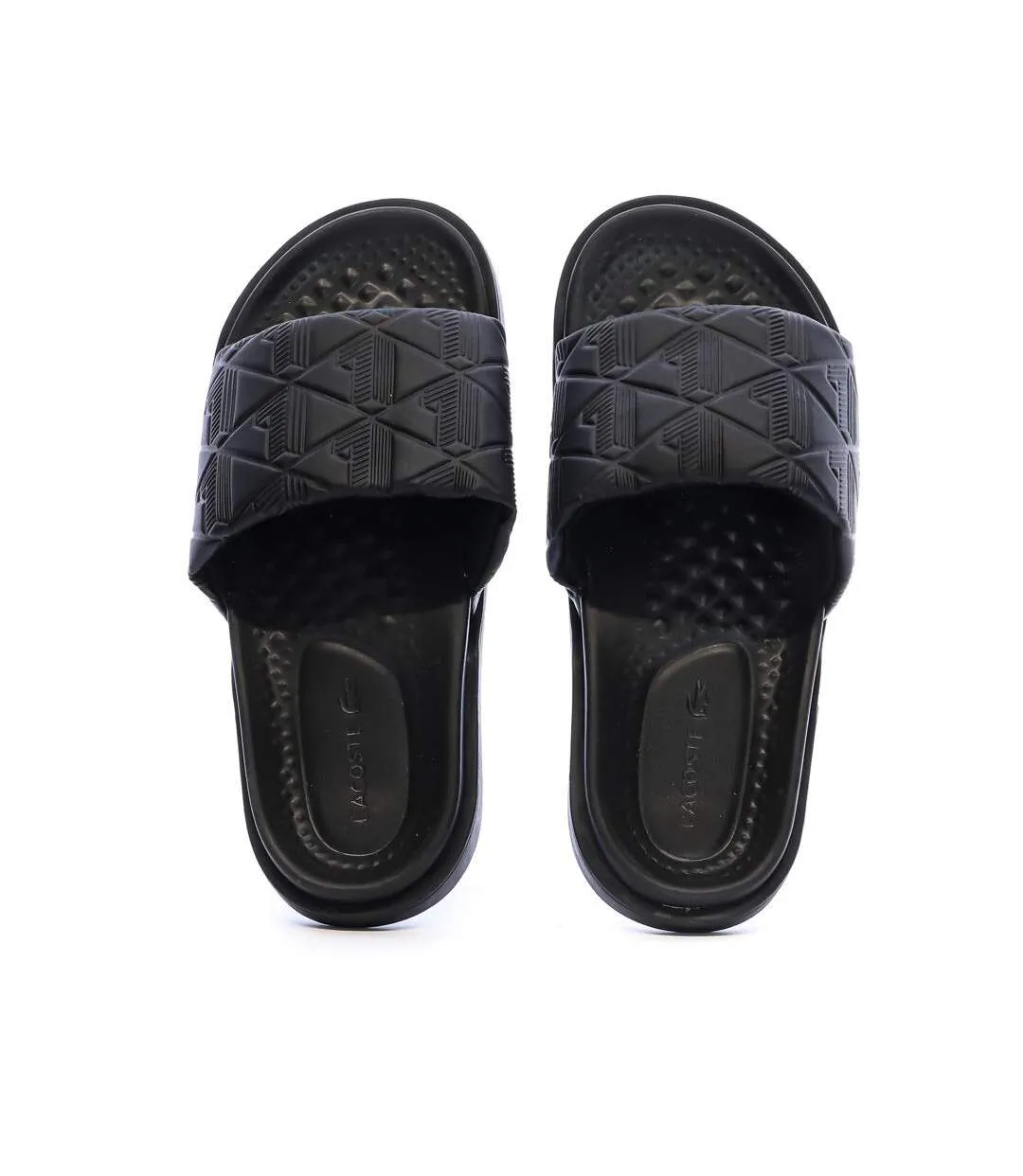 Claquettes noir homme lacoste serve slide dual 1251-2