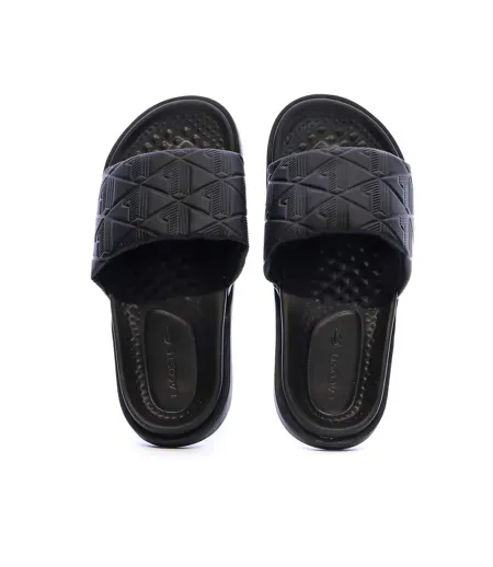 Claquettes noir homme lacoste serve slide dual 1251