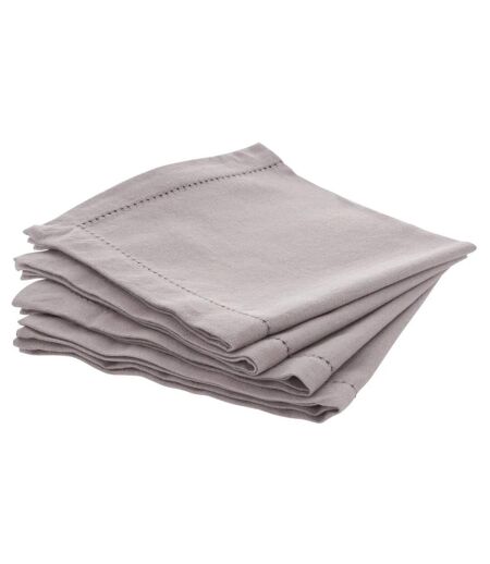 Lot de 4 Serviettes de Table Chambray 40x40cm Gris Clair