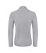 Collection mens long sleeve polo shirt heather gray B&C